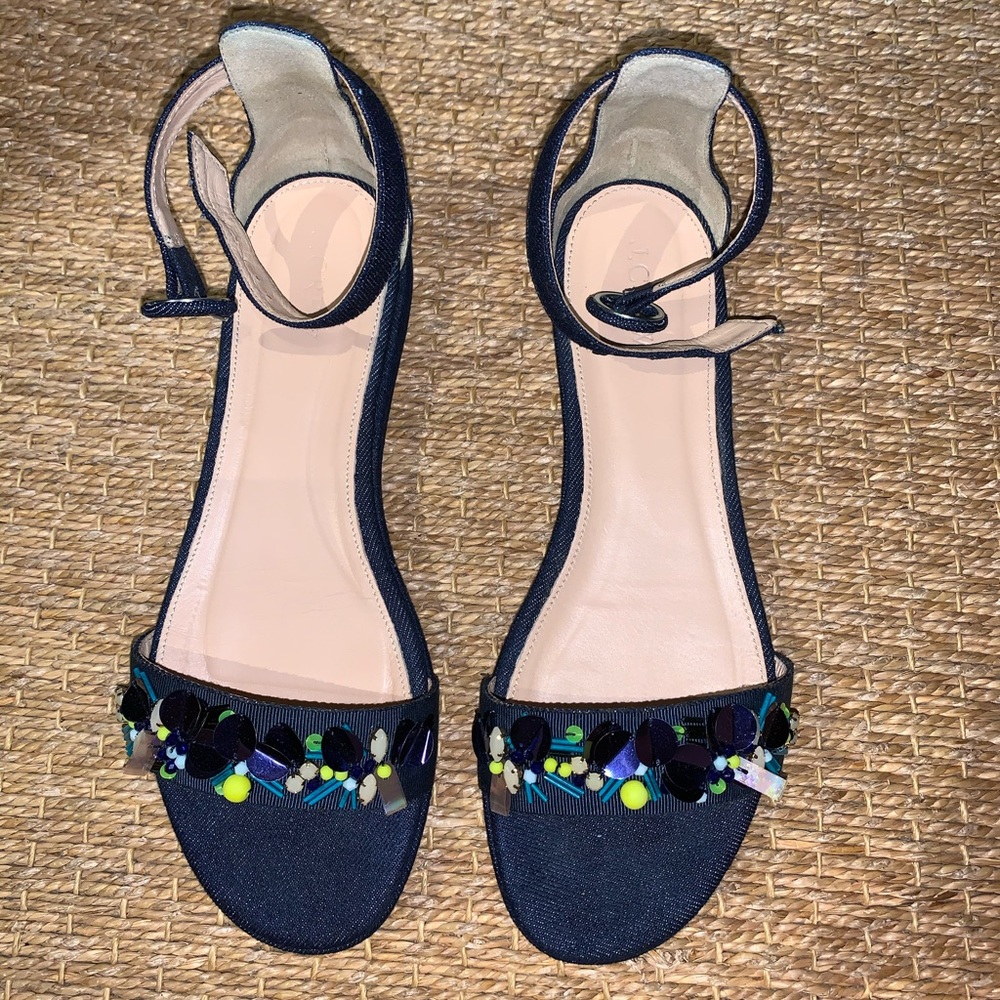 Jcrew Bejeweled Sandals